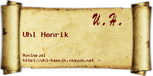 Uhl Henrik névjegykártya